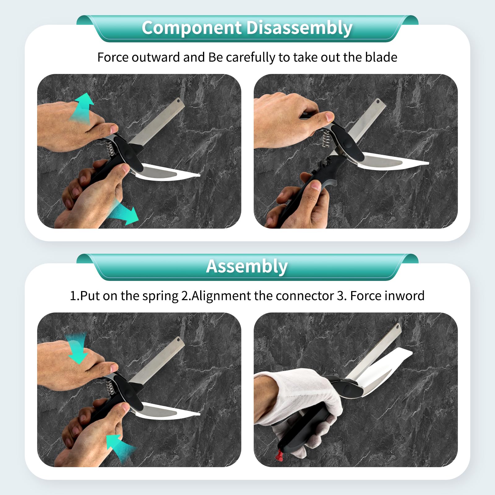 GQGUOJJZZ safety lock feature on kitchen scissors image
