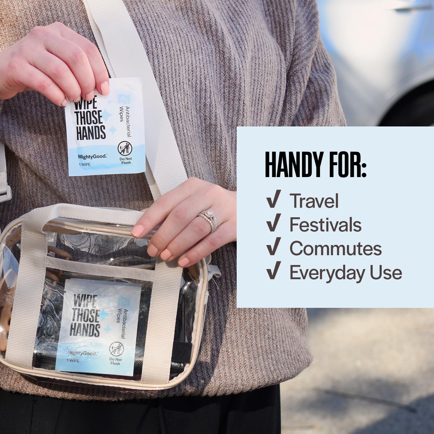 Fragrance-free alcohol-free hand sanitizing wipes image