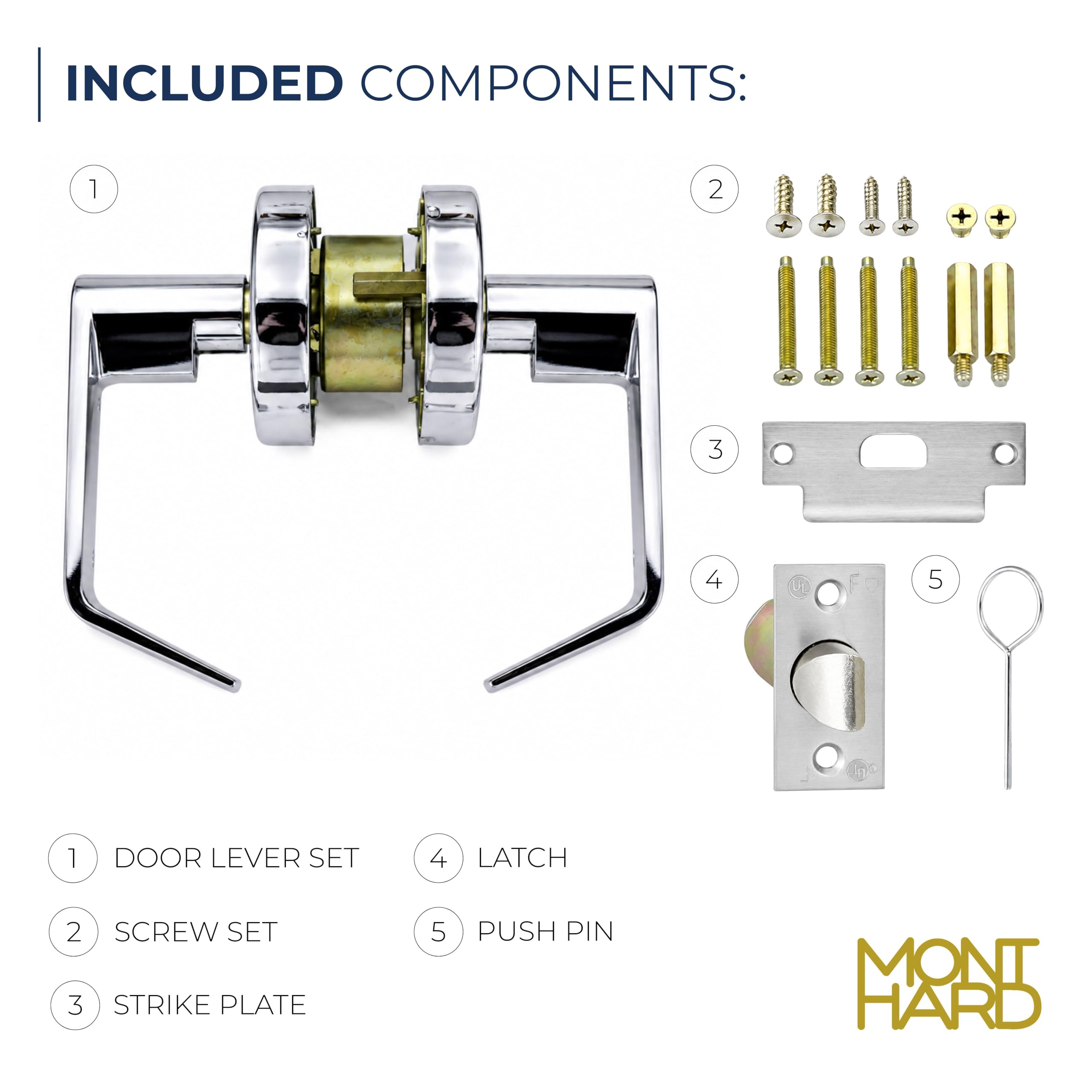Grade 2 ANSI latch for durable commercial door hardware