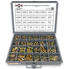 Grade 8 hex cap bolts screws nuts washers assortment kit 574 pieces image
