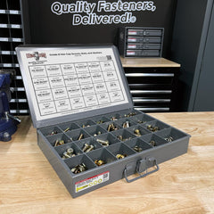 Grade 8 hex cap screws nuts components close up