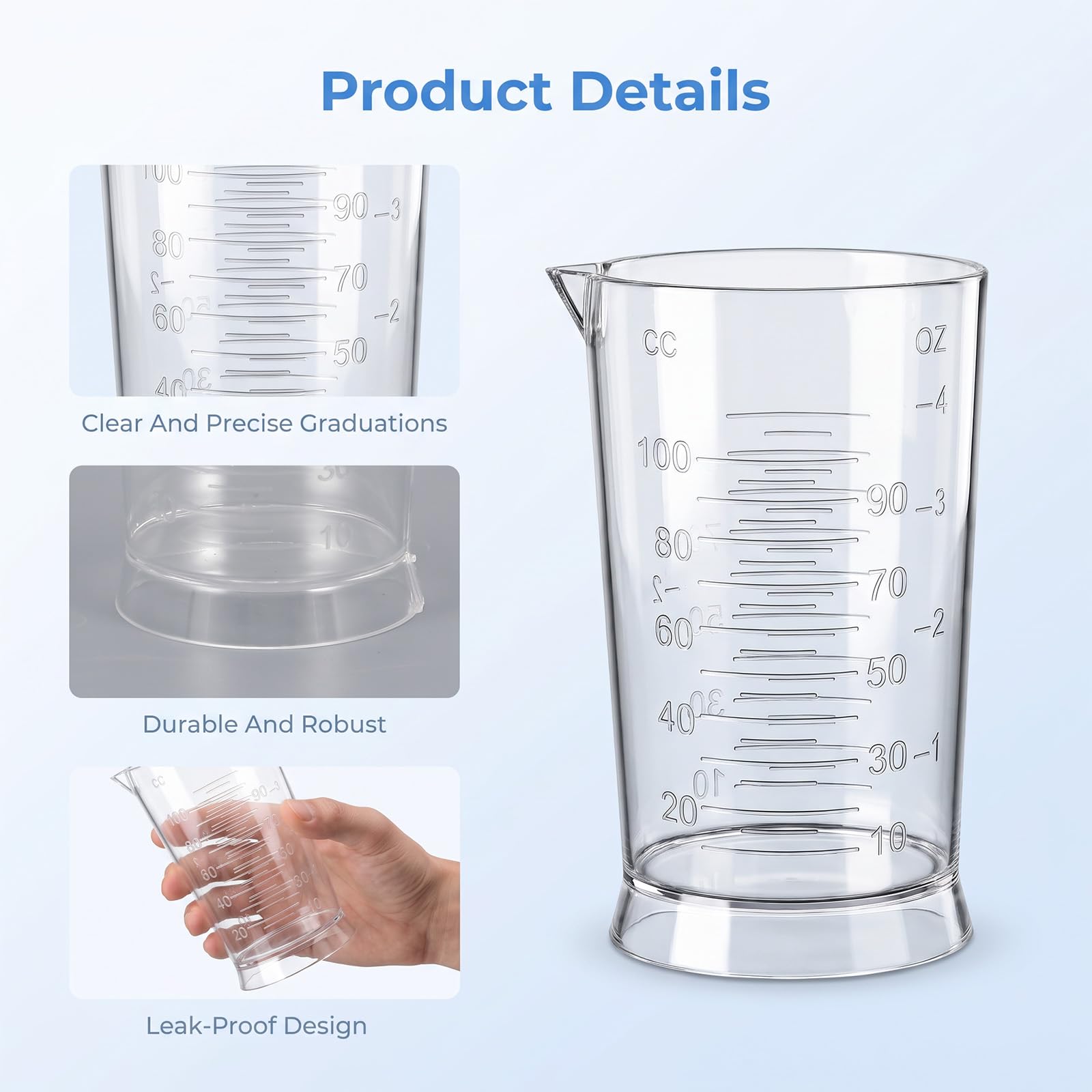 Wide flat base reduces tipping during stirring for stability