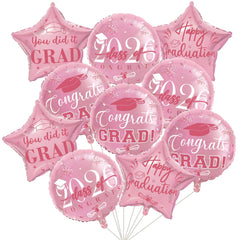 Graduation Balloons Class of 2026 18inch rose gold round foil balloon