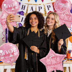 Graduation Balloons Class of 2026 19inch rose gold star foil balloon