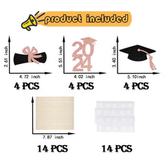 Graduation Centerpiece Sticks for Class of 2024 decorations on cake