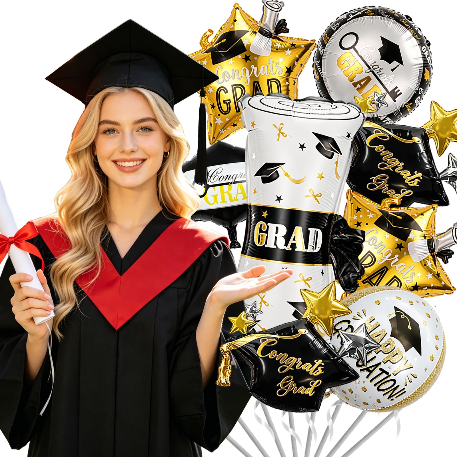 aluminum foil graduation balloons for party decor