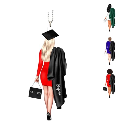 Graduation Girls personalized acrylic ornament 8 cm length 3 mm thickness