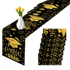 6 piece plastic graduation table runner set