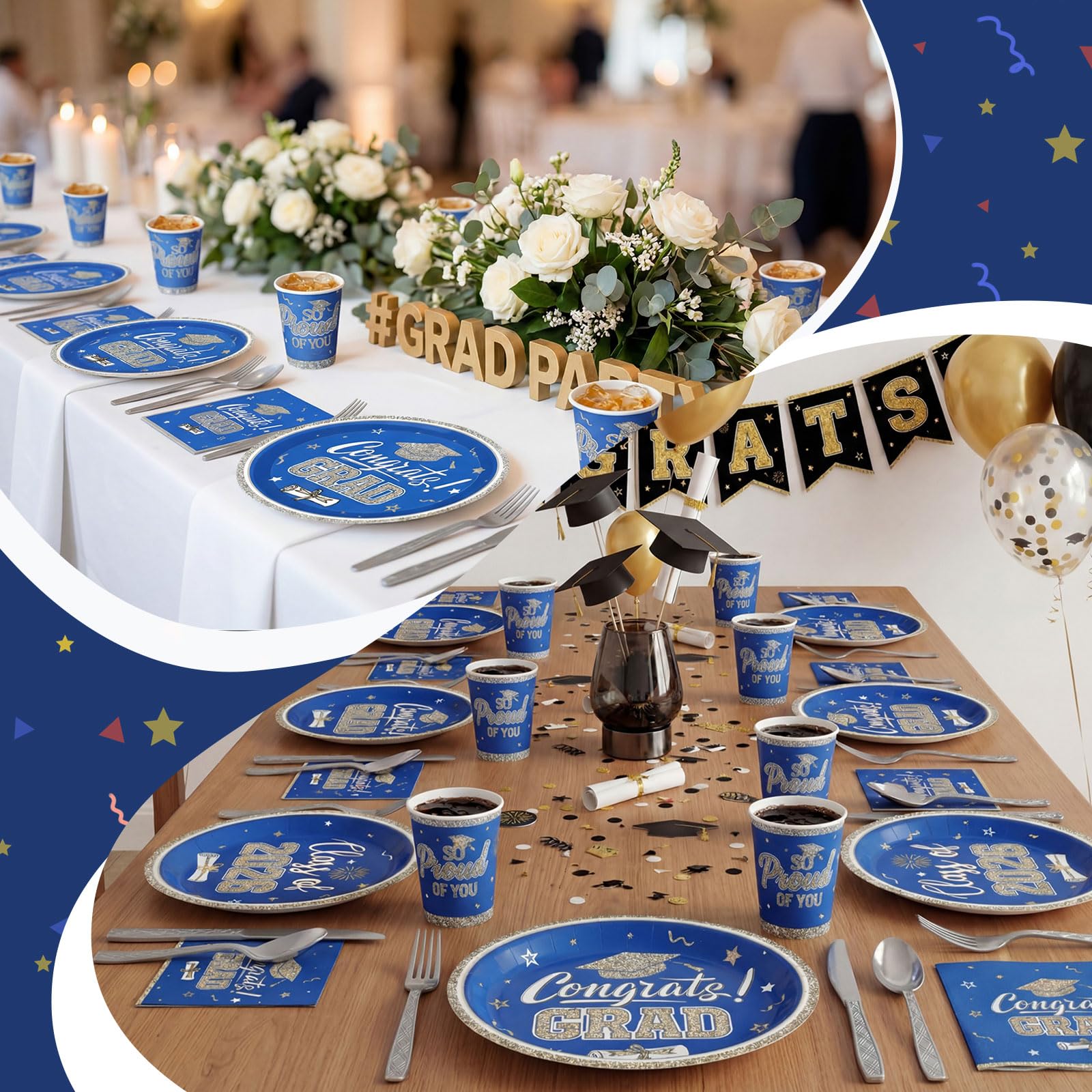 Disposables for graduation party tableware 50 place settings