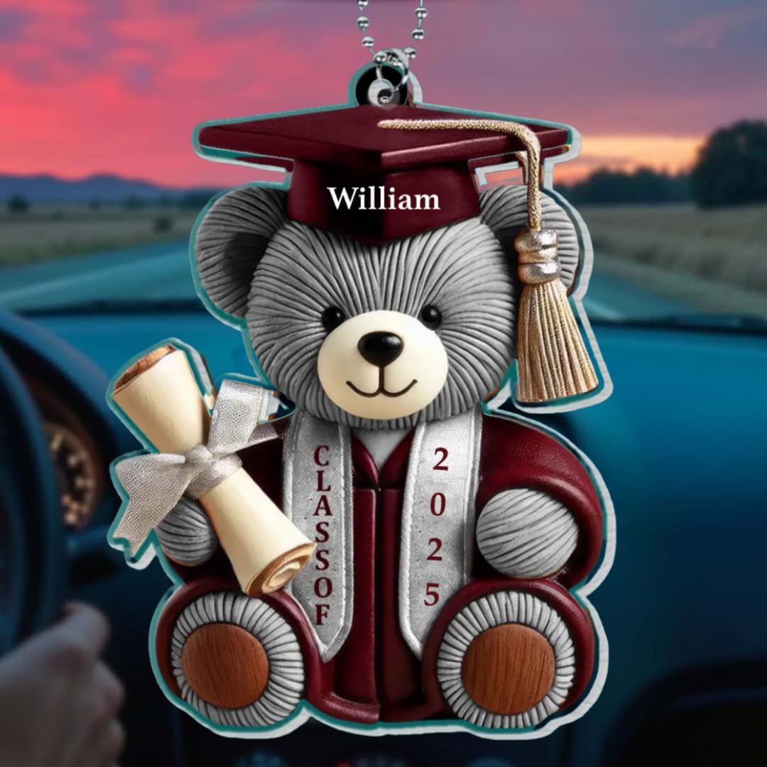 Graduation Wishes Teddy Bear acrylic ornament image