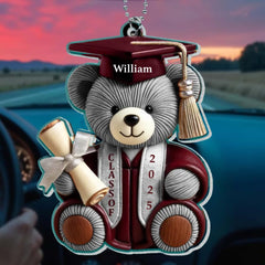 Graduation Wishes Teddy Bear acrylic ornament image