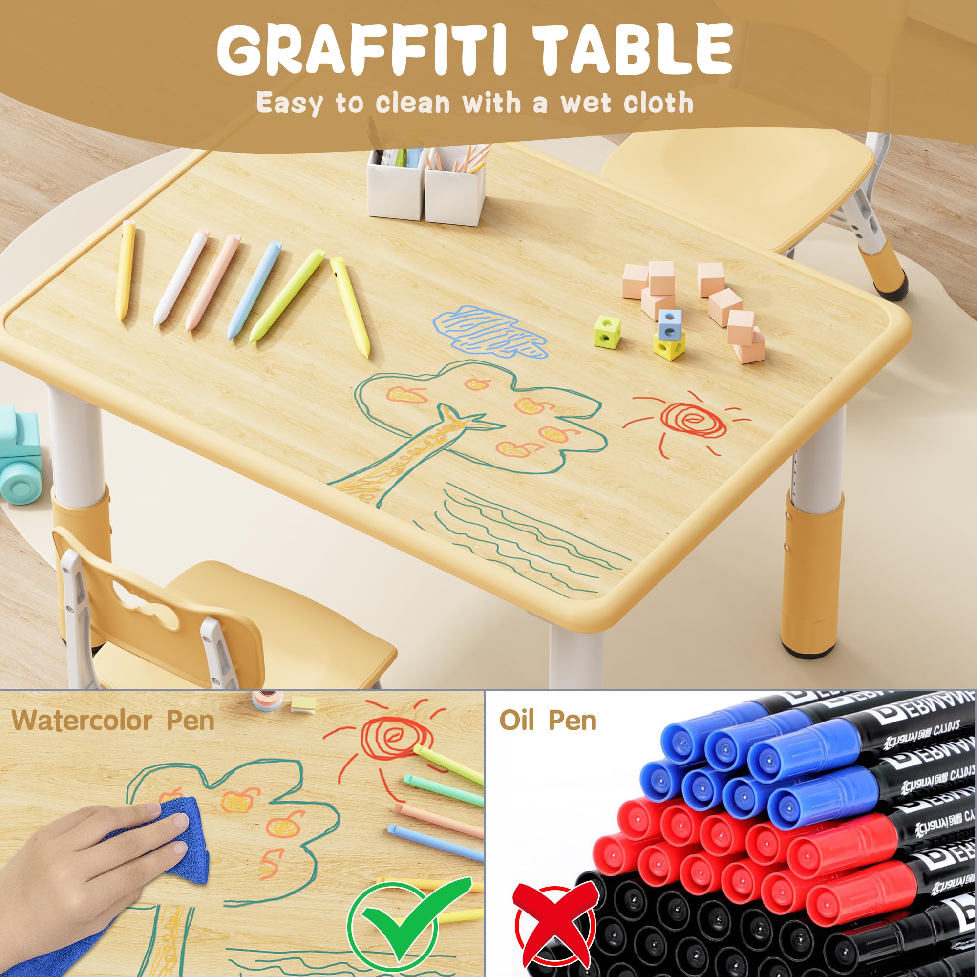 Graffiti desktop on children's table