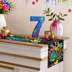 Lightweight linen table runner protects wooden tables indoors outdoors
