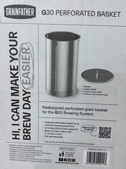 Rolled plate and perforated basket accessory for Grainfather G30v3 system