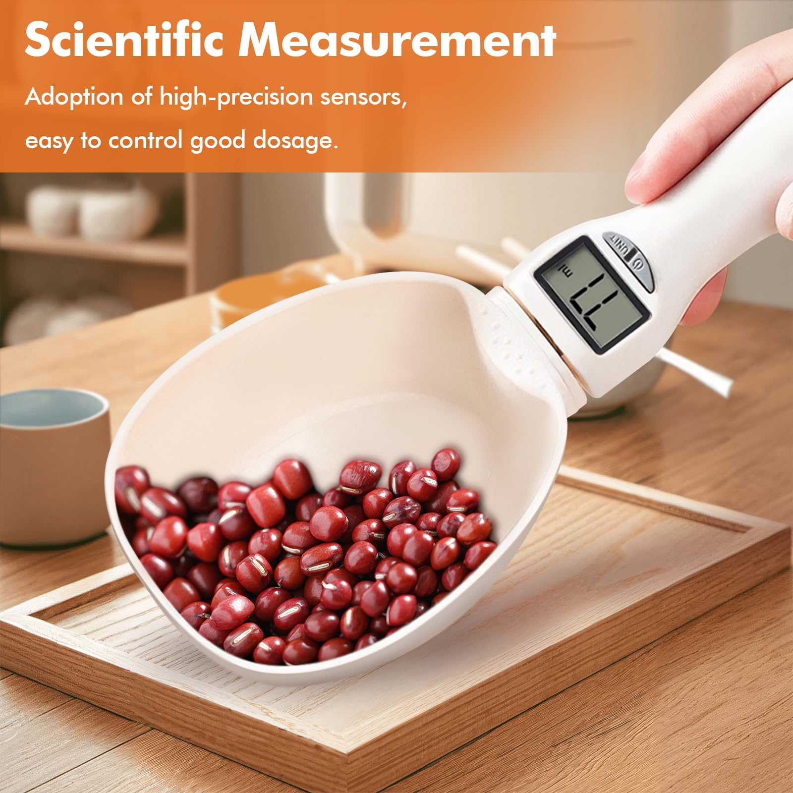 Digital measuring spoon with five unit options g ml cups fl oz oz