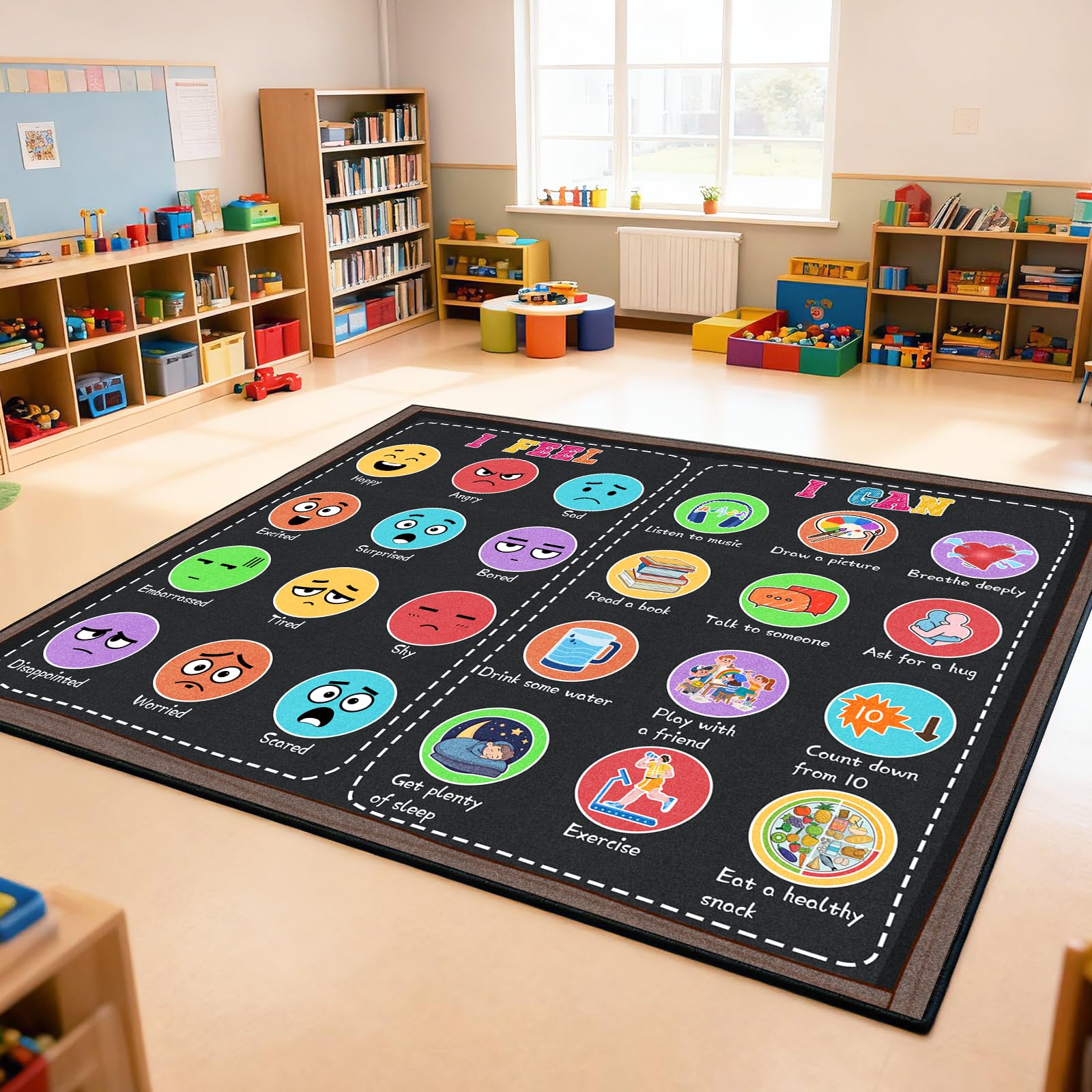 Low-pile non-shedding fabric of GRAMBET classroom rug