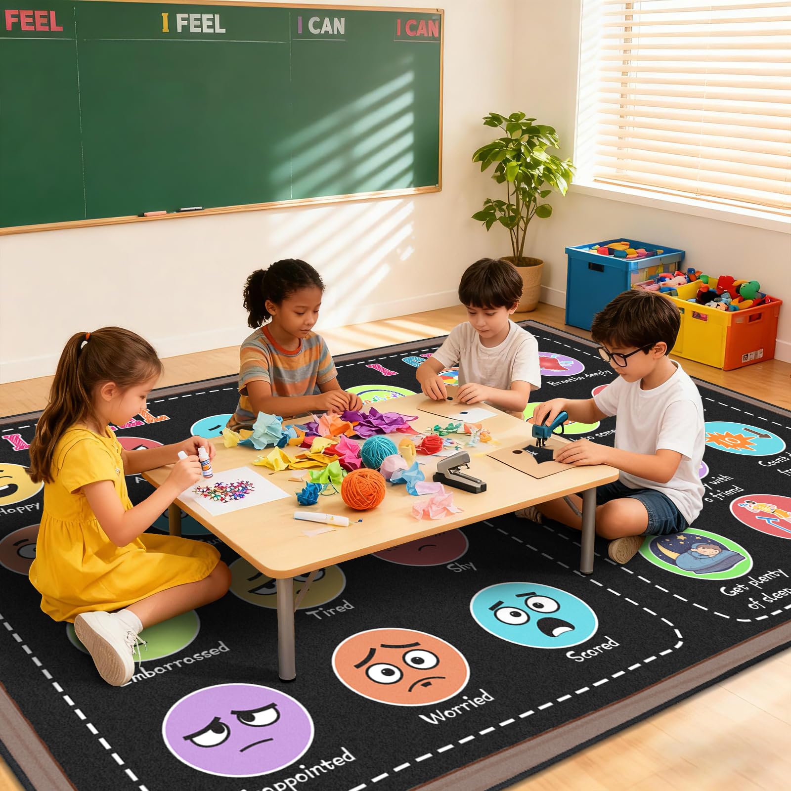 Machine washable GRAMBET classroom rug for easy cleaning
