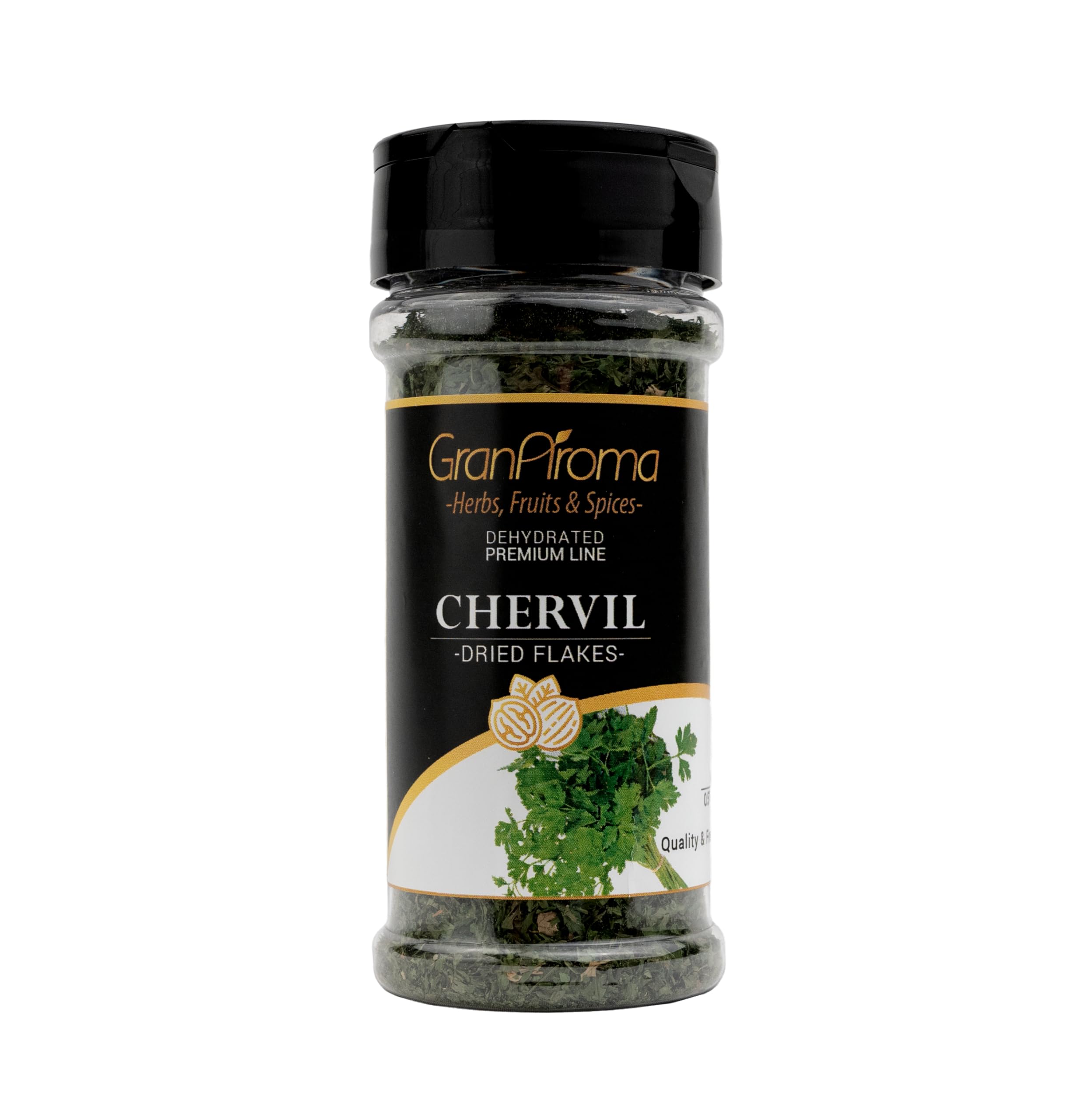 GranAroma Chervil Dried Flakes 0.57 Ounce USA packaged for soups salads garnishes