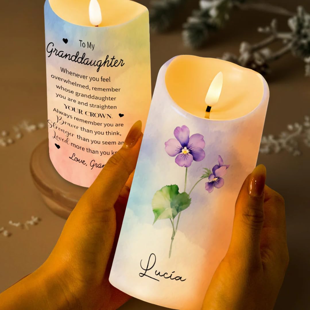 Granddaughter Encouragement Candle flameless LED 3x6 inches