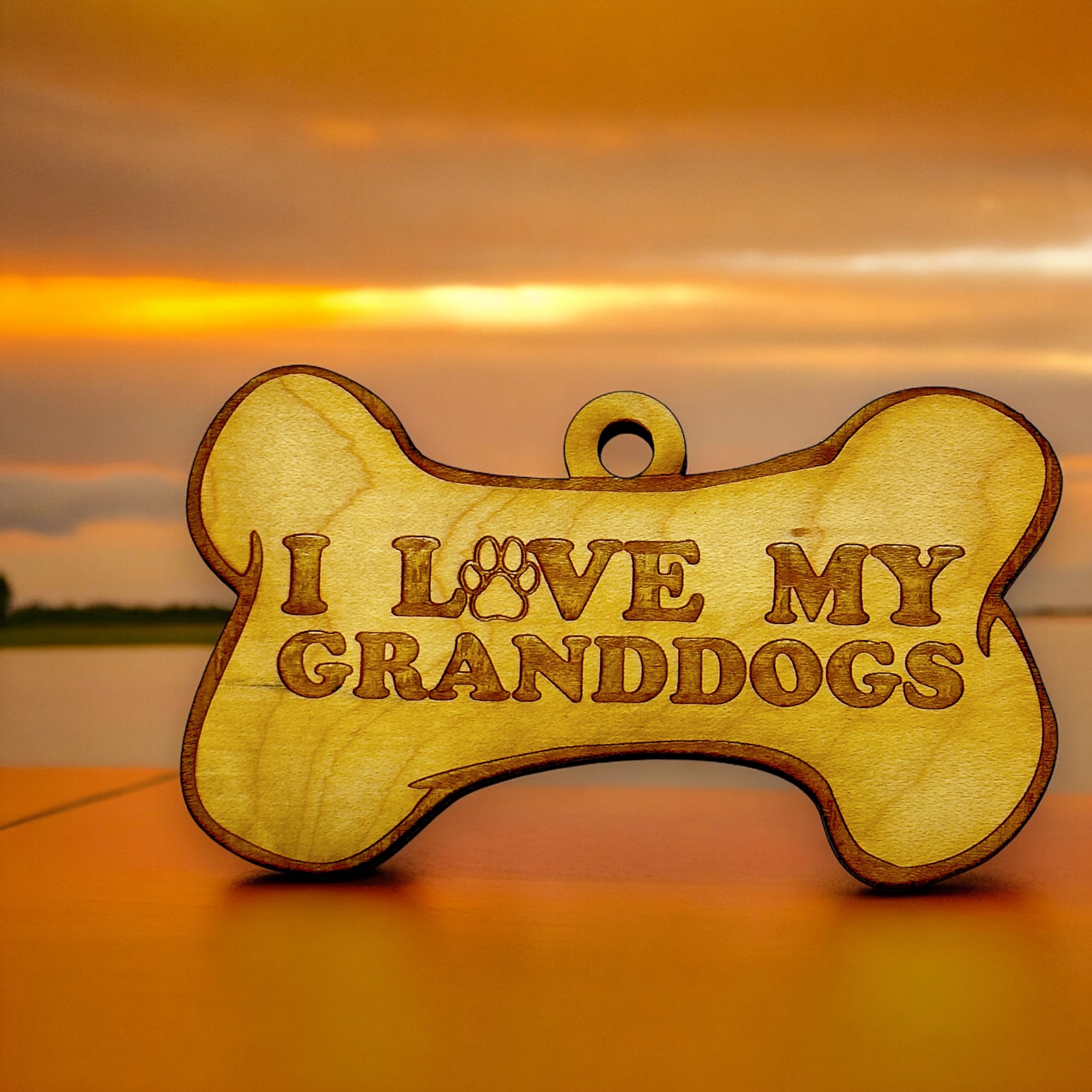 Granddogs ornament maple wood product detail
