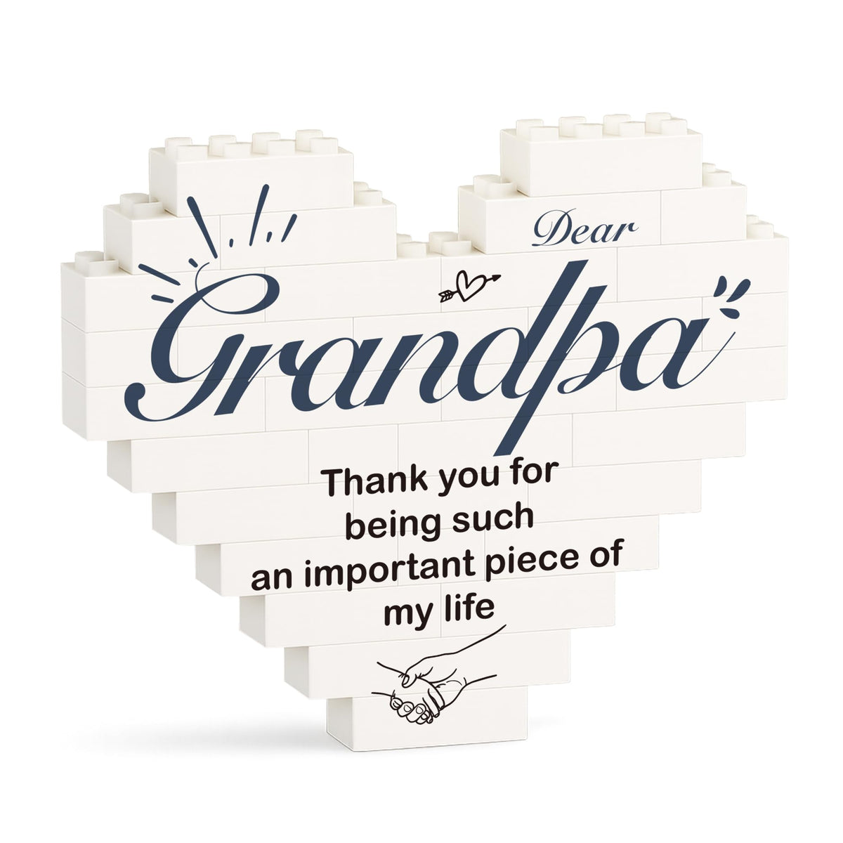 Grandpa Appreciation Gift heart shaped puzzle desk plaque acrylic