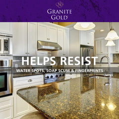 Close up of 24 oz Granite Gold Countertop Polish