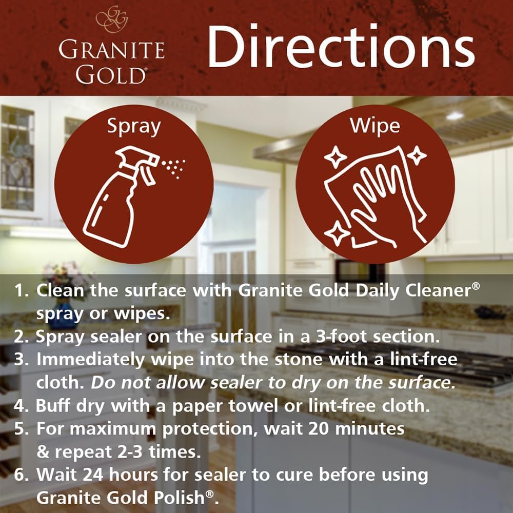 Granite Gold Granite Sealer not for engineered stone