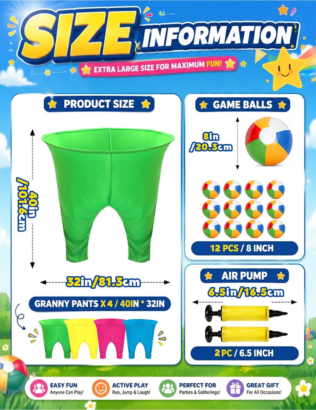 Granny Pants 4Pcs yard game components for groups