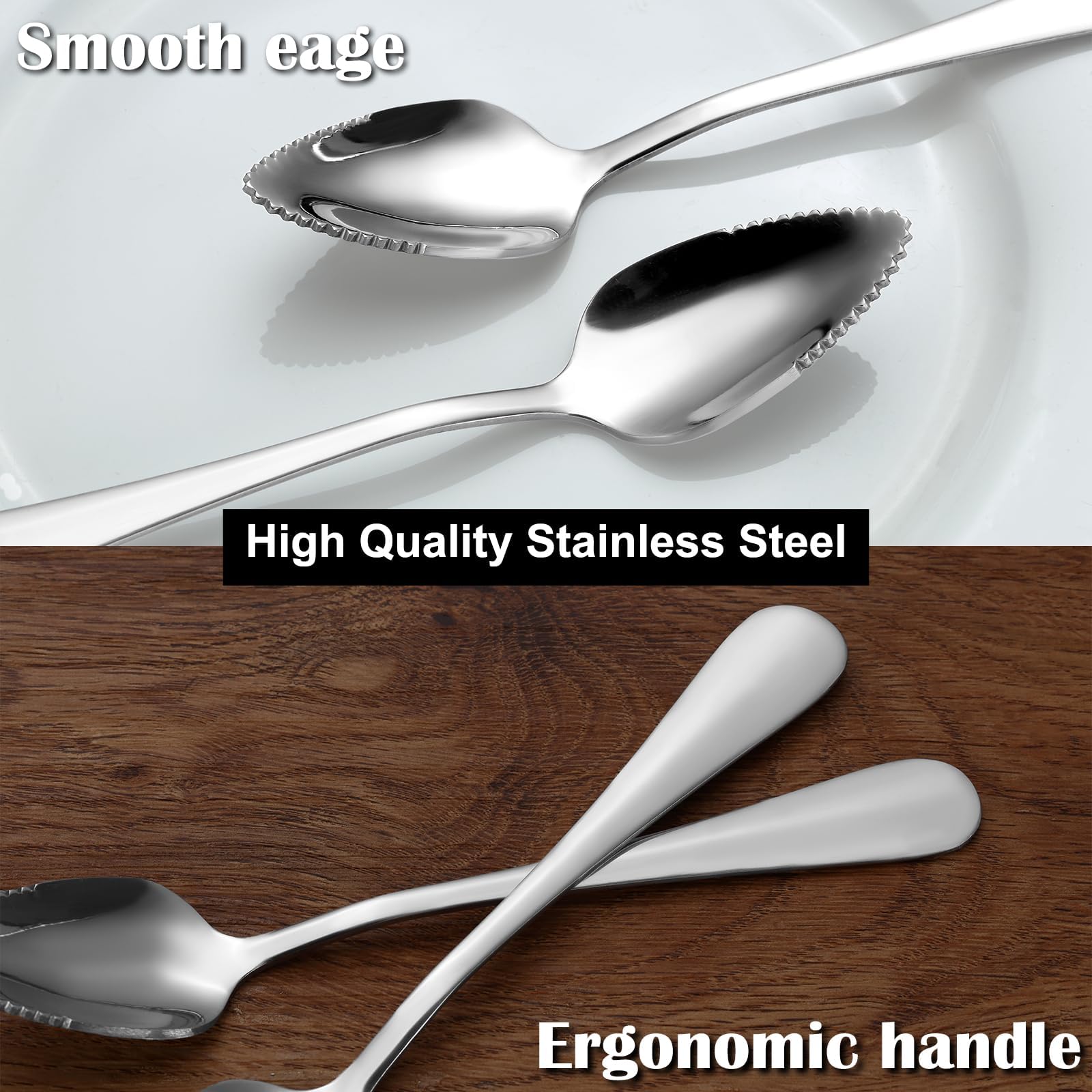 Ergonomic handles grapefruit flatware set