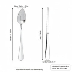 grapefruit knife and spoon with ergonomic handle in stainless steel
