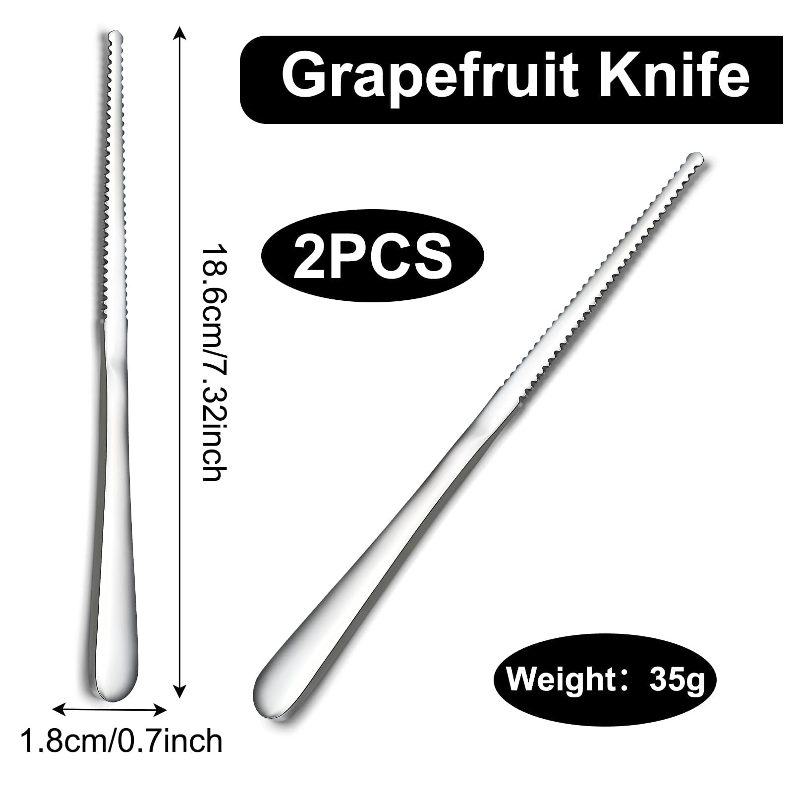 Grapefruit knife serrated edge titanium-plated