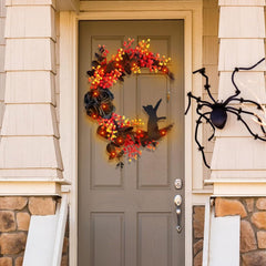 Grapevine and wood Halloween wreath decor