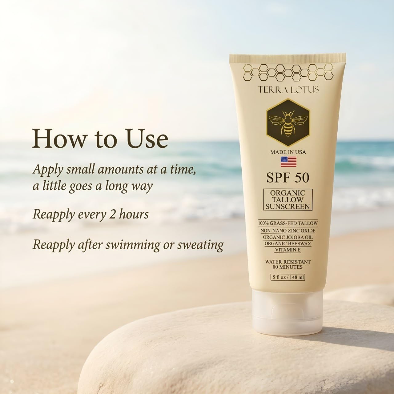 Non-nano zinc oxide reef safe sunscreen 5 oz