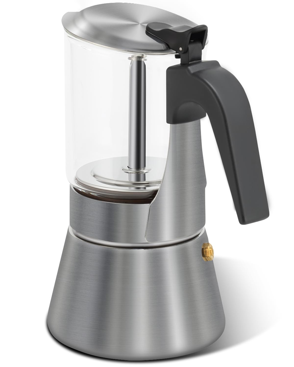 Grasseed Glass-Top Moka Pot 4 Cup on kitchen counter
