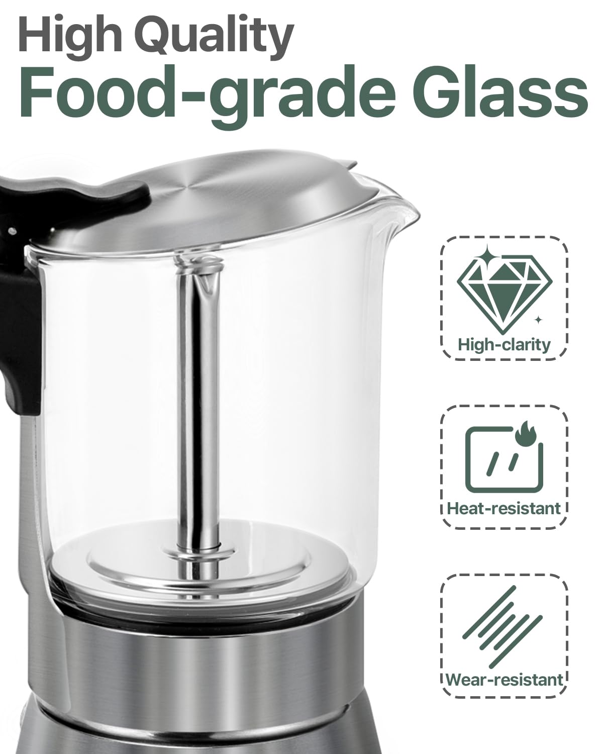 Dishwasher-safe Grasseed Moka Pot with detachable parts