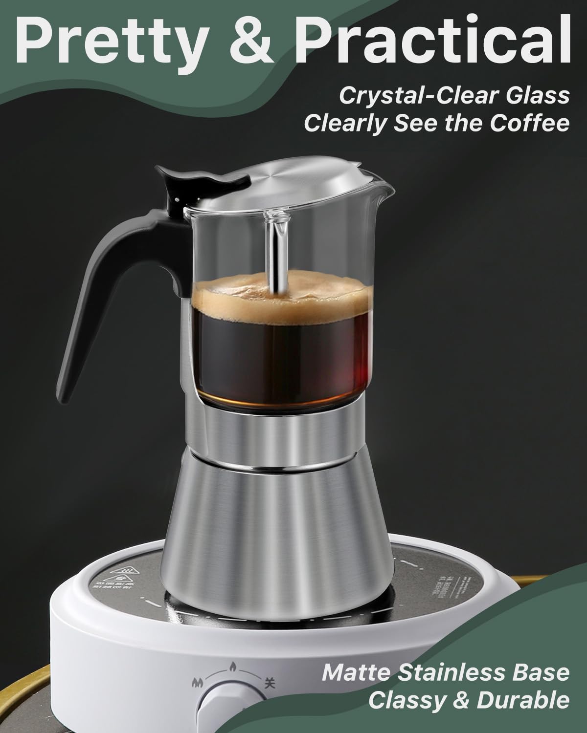 Durable, food-safe Grasseed Moka Pot construction