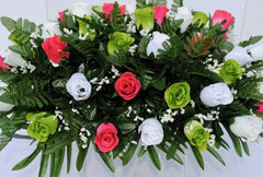 Size when placed about 24 inches long and 12-14 inches wide