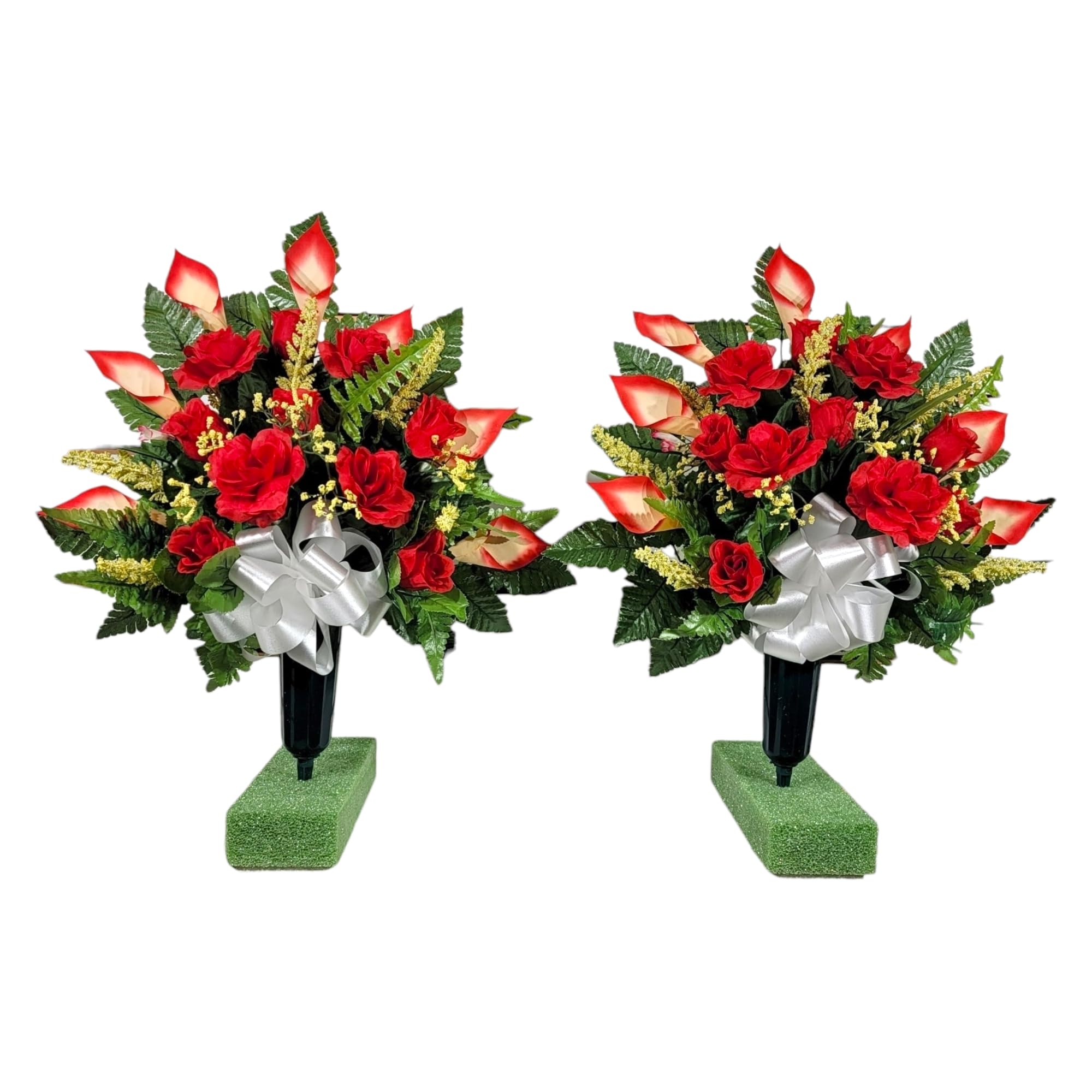 Grave decoration set including cones and saddle