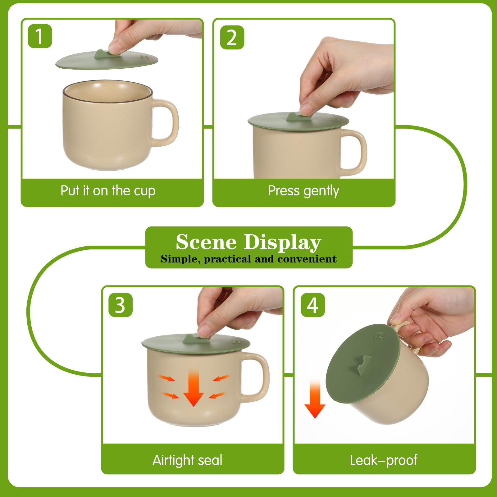 Gray silicone cup cover for mugs and cups