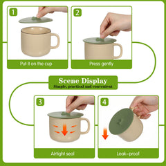 Gray silicone cup cover for mugs and cups
