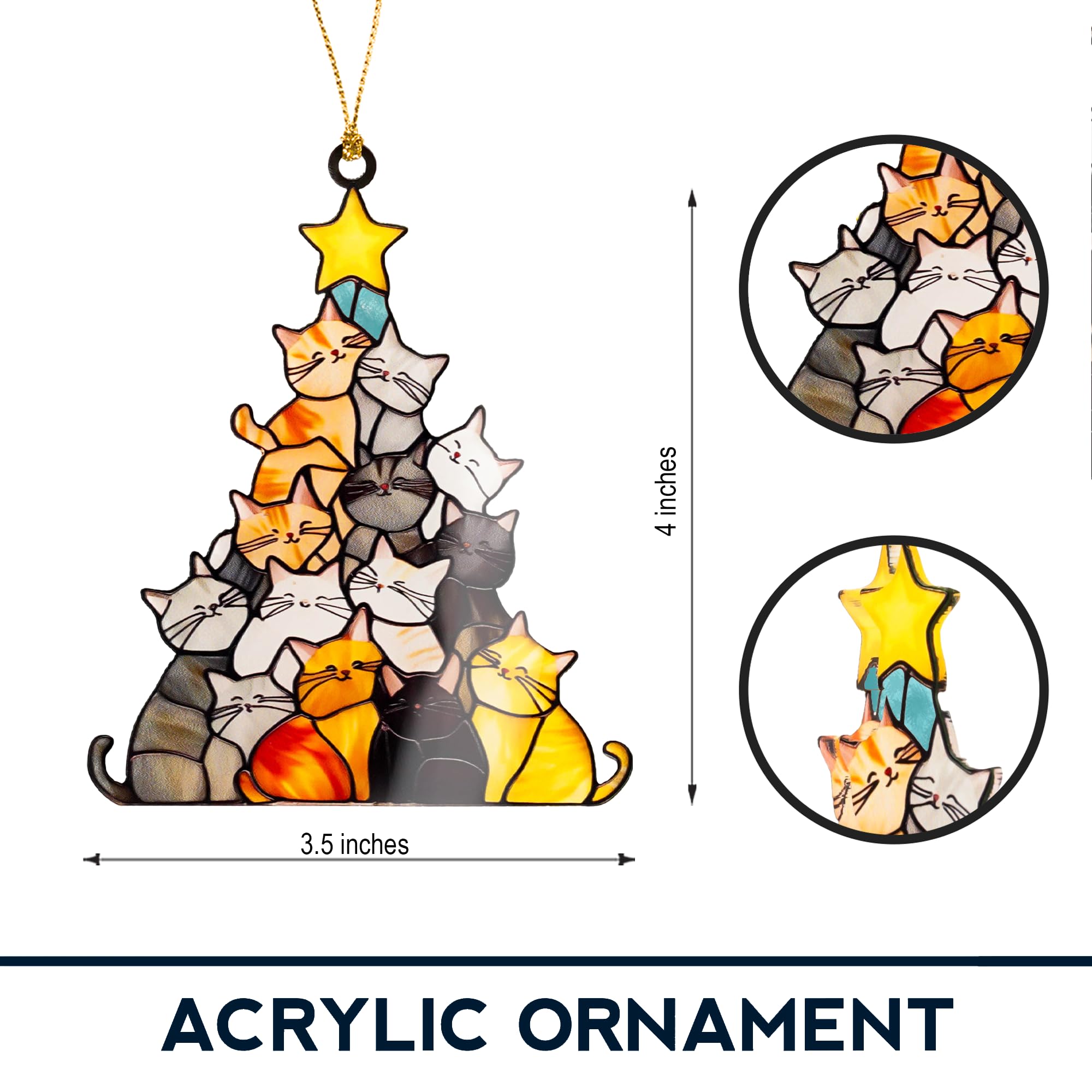 Cat ornament for Xmas decor packaging with story card