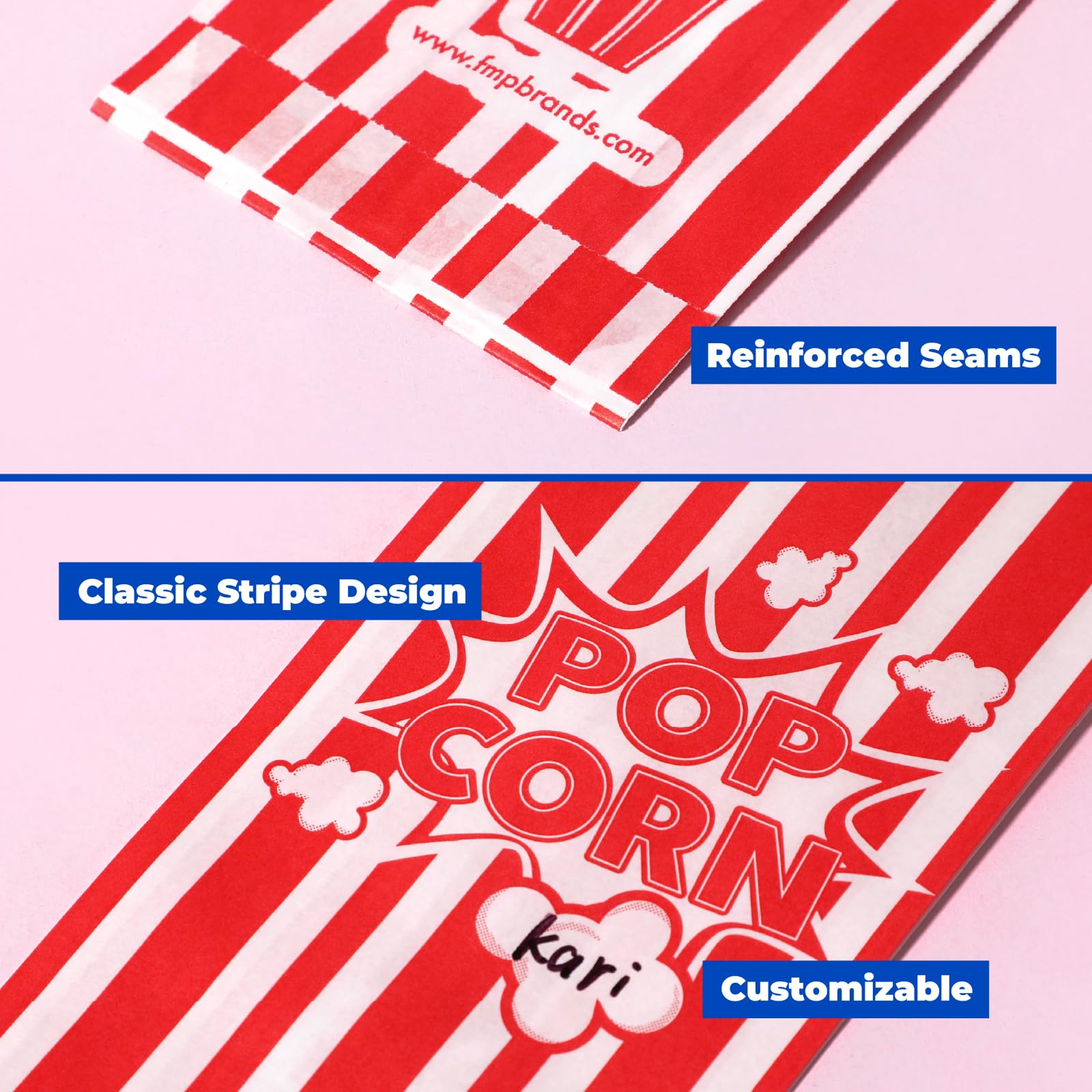 Food grade disposable popcorn bags for concessions