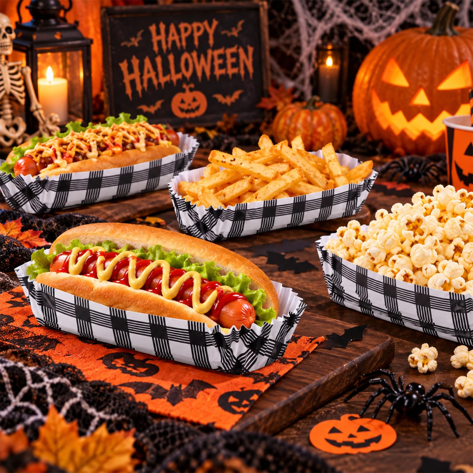 Package includes 300 pieces paper hot dog trays