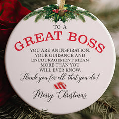 Great Boss ornament 3 inch white ceramic