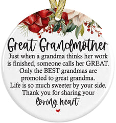 Great Grandmother Ornament 2025 ceramic keepsake front view
