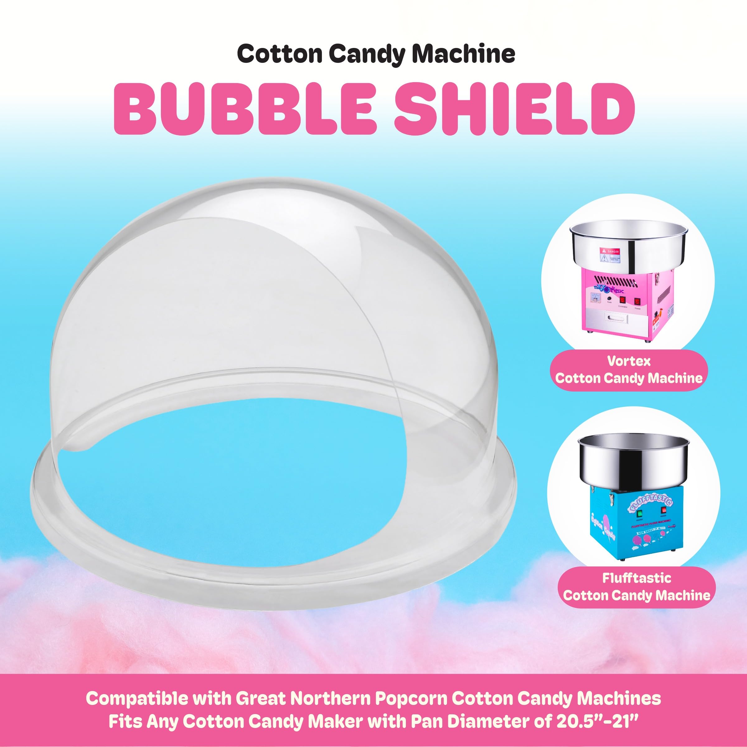 Dome cover fits Vortex and Flufftastic cotton candy machines