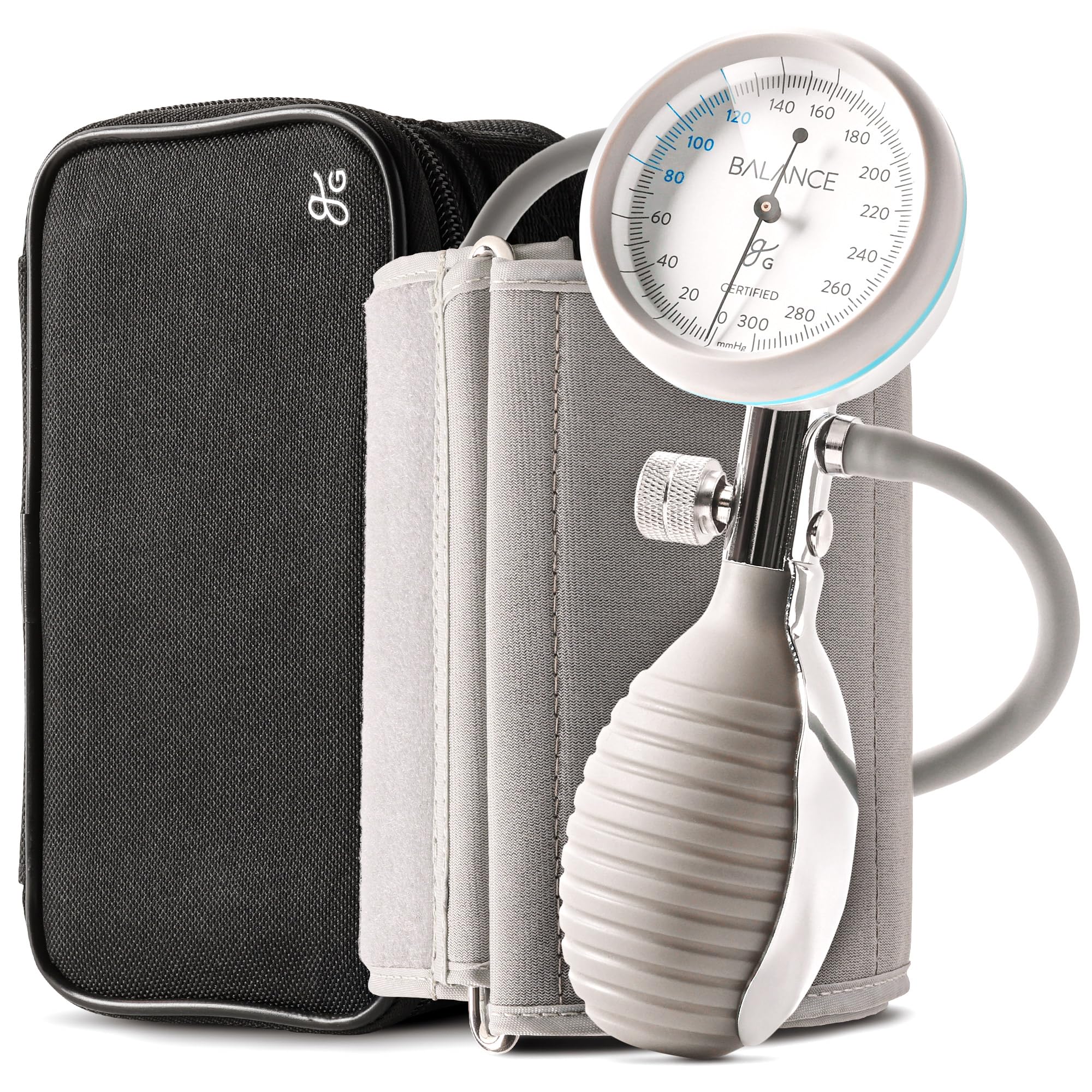 Greater Goods adult aneroid manual blood pressure cuff with carrying case