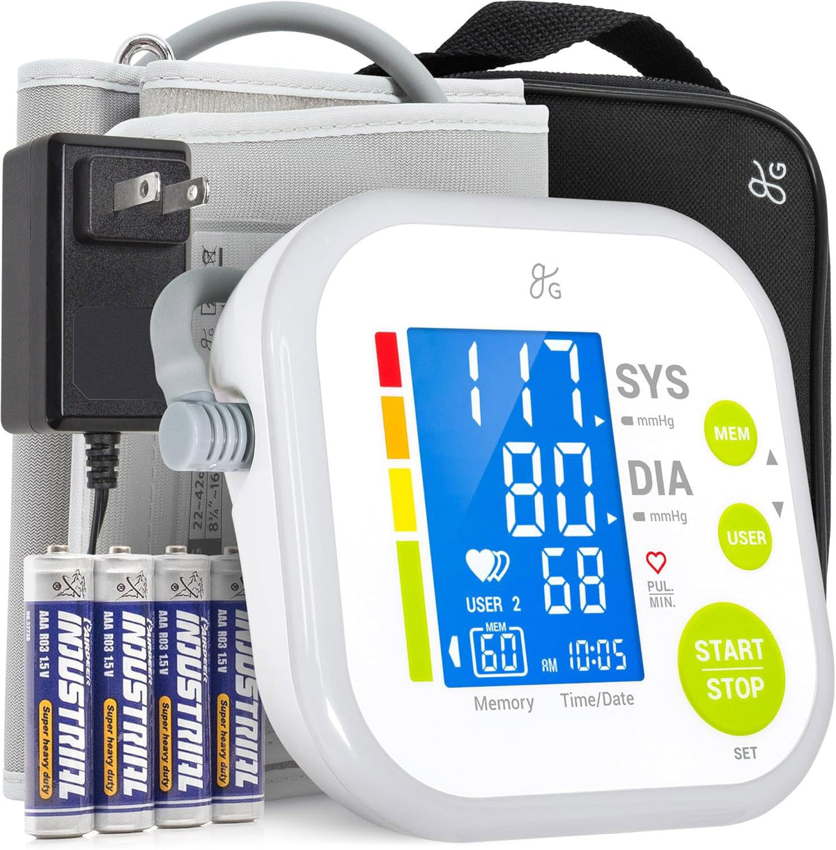 Greater Goods upper arm blood pressure monitor with cuff