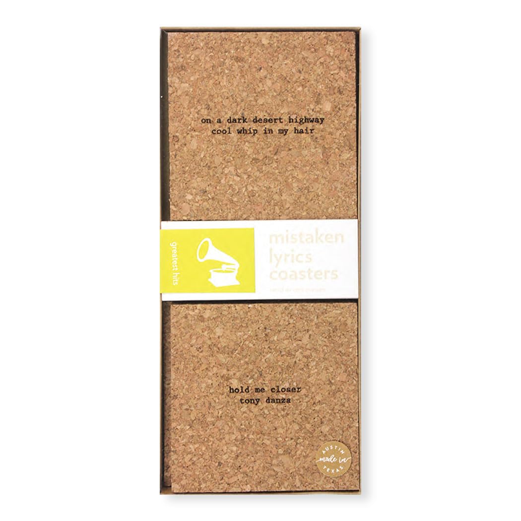 Greatest Hits Mistaken Lyrics Coasters six piece set