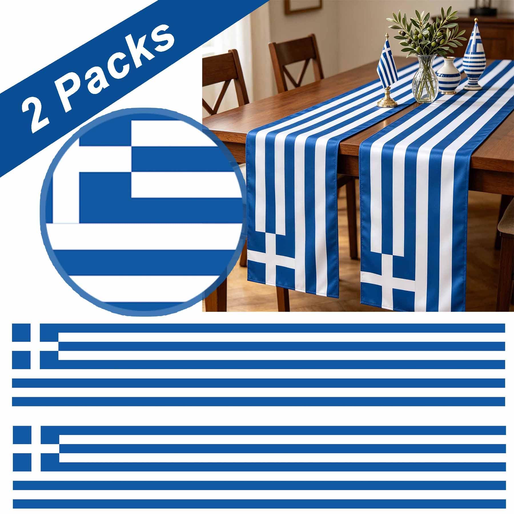 Greece flag table cloth 12x72 inches 2pcs